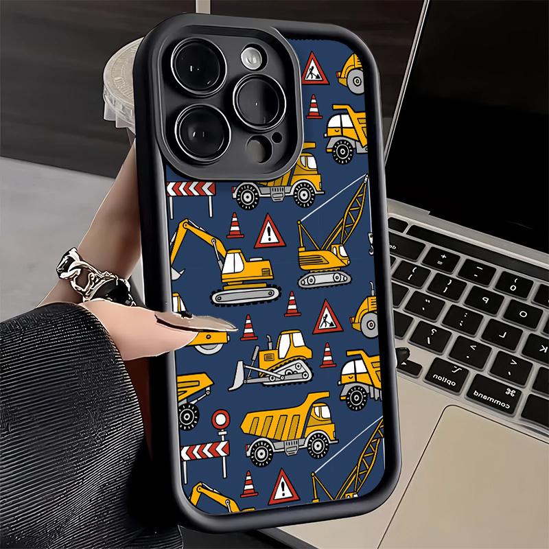 Чехол для телефона iPhone 17 Air 16E 15 16 Pro Max Строительная техника Крутой чехол 14 Plus 13 12 Mini Мягкий силиконовый Fundas