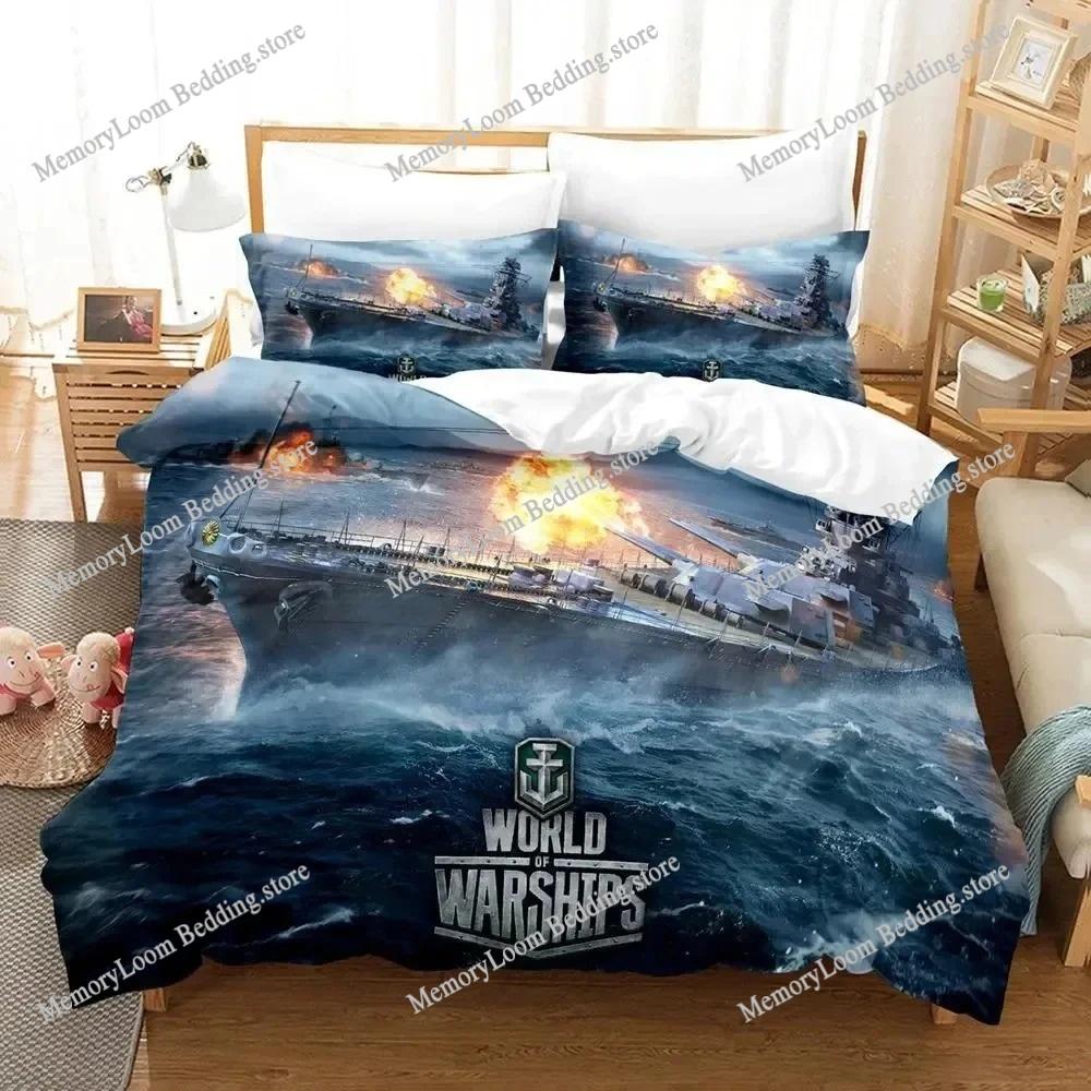 Новый комплект постельного белья World of Warships Односпальный Полуторный Двуспальный Queen King Размер Комплект для кровати Взрослый Детская Спальня Пододеяльник Комплекты 3D Печать Игра