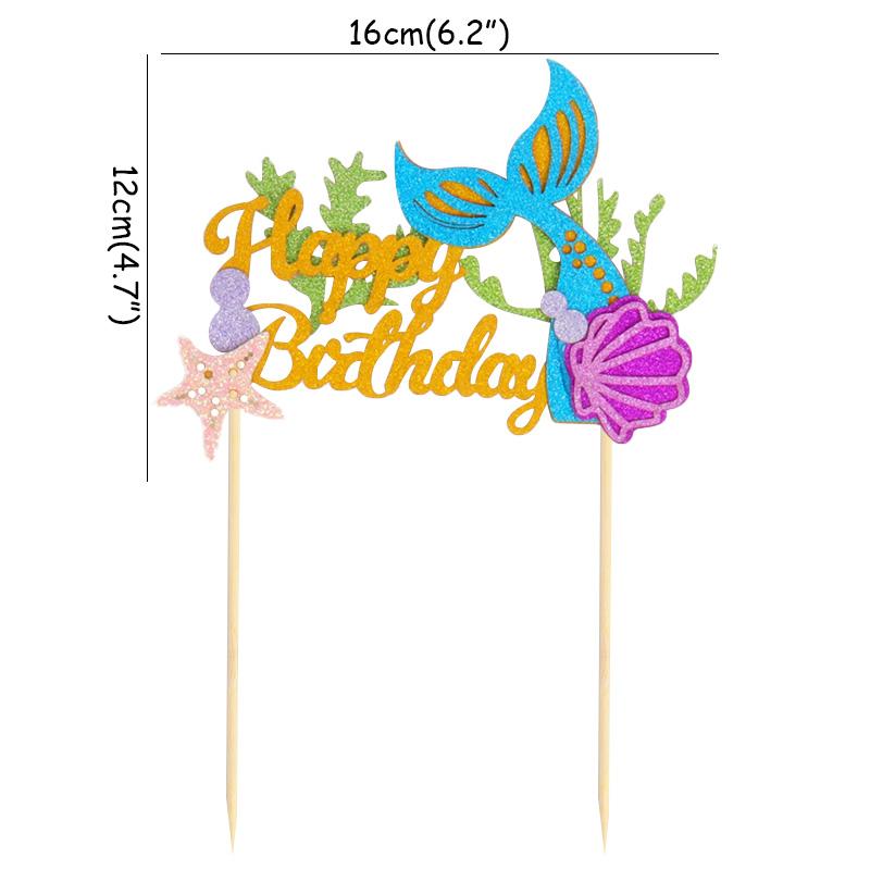 Хвост русалки С Днем Рождения Торт Украшение для вечеринки в честь Русалочки 1-10 цифр Украшения для кексов для девочек День рождения Baby Shower Декор