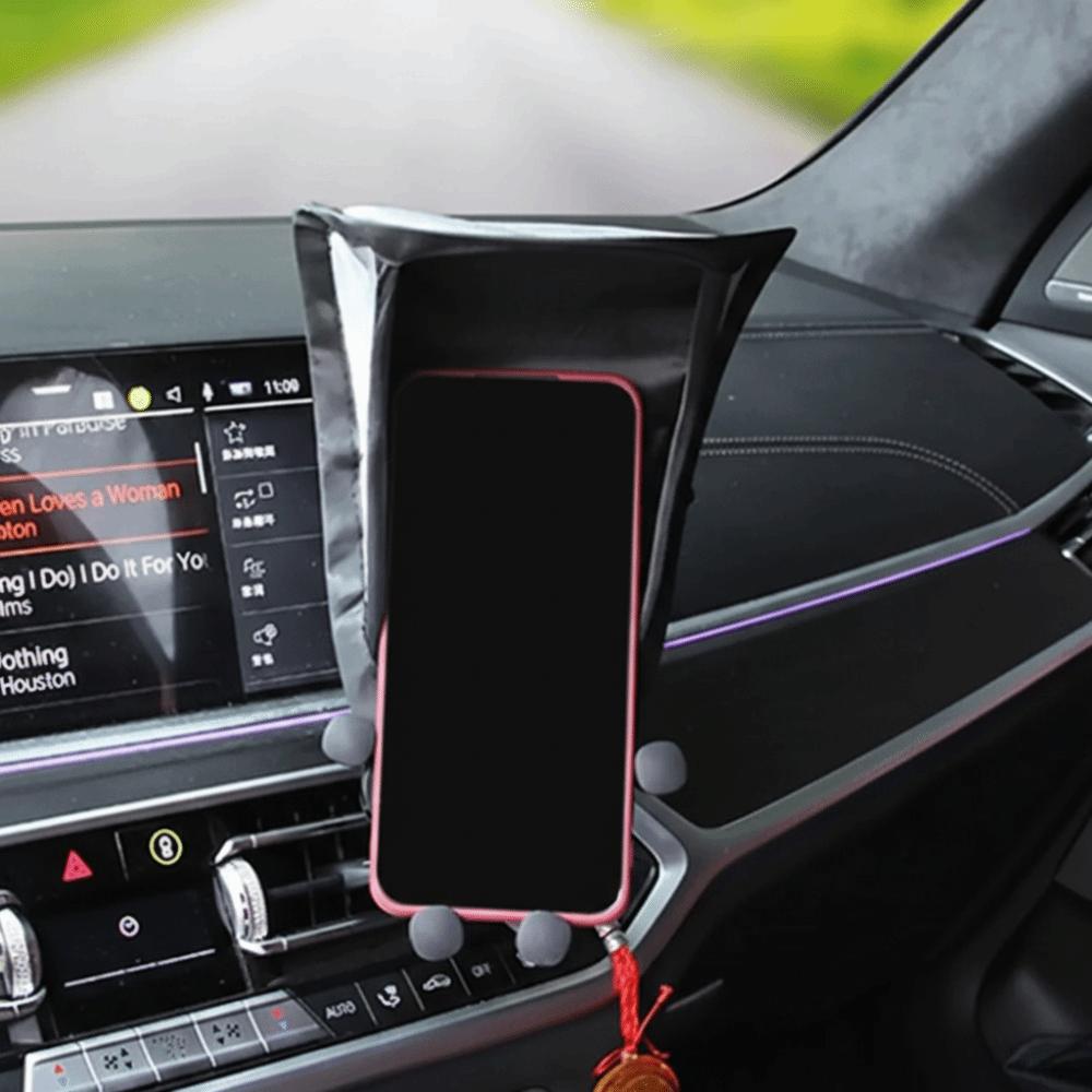 Adjustable Angle Phone Umbrella Silver-Coated Fabric Car Phone Holder Motorcycle Accessory