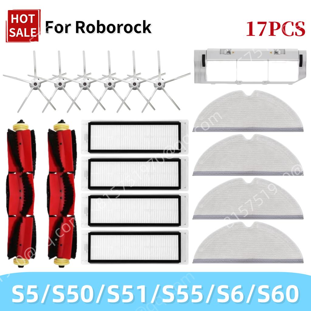 For Roborock S5 S50 S51 S55 S6 S60 S6 Pure Vacuum Cleaner Accessories HEPA Filter Mop Cloth Side Main Brush Spare Parts