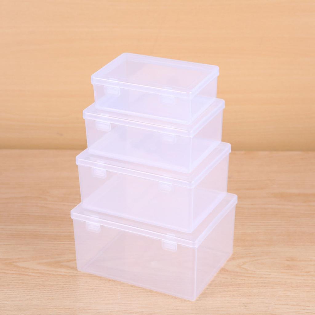 Jewelry Storage Box Practical Clear Storage Box with Lid Small Storage-Bins Transparent Storage Container for Organizing