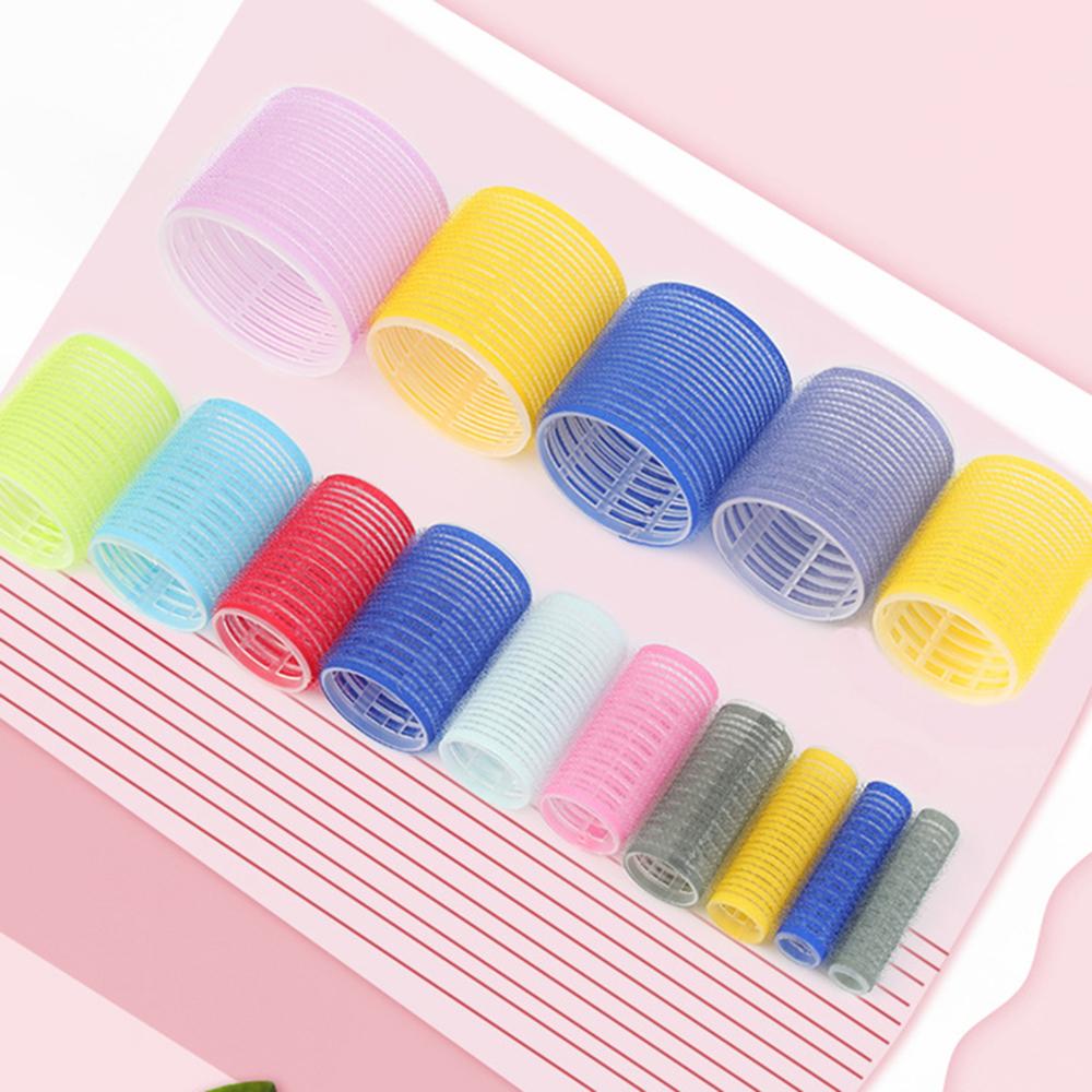 6pcs Self-Grip Hair Rollers Heatless Hair Curlers No Heat Hair Bangs Volume Self-adhesive Hook & Loop DIY Styling Tools