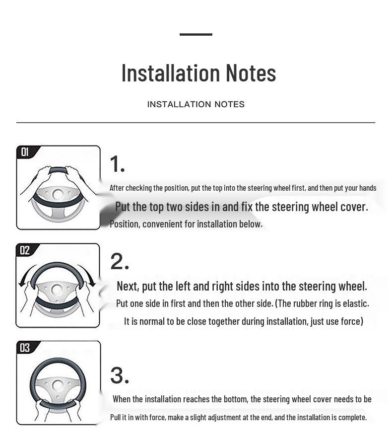 Premium Leather Steering Wheel Cover for Buick: Envision, Regal, LaCrosse, Excelle, Encore, GL6, Carbon Fiber Design