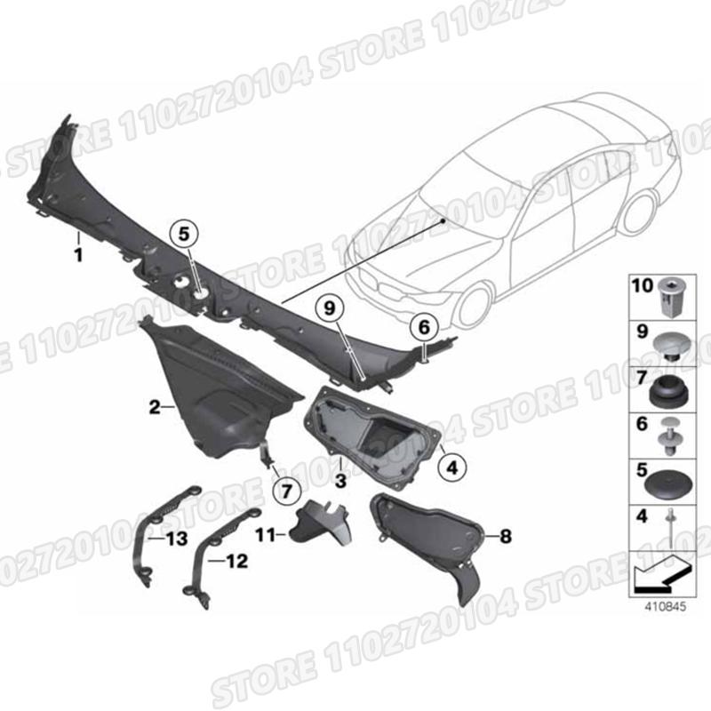 for BMW 2012-2019 F30 F31 320i 328i 330i 335i 340i 328d 330e M3 M4 Windshield Wiper Cowl Cover LHD 51717258177 RHD 51717258178