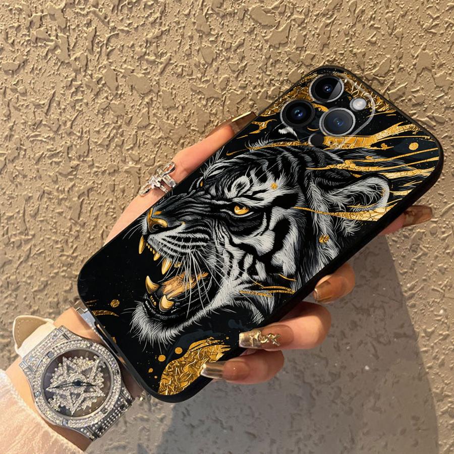 Крутой Чехол для Телефона с Тигром и Леопардом для Apple iPhone 14 17 Pro Max 13 16 11 XR XS MAX 12 15 Pro 7 8 Air