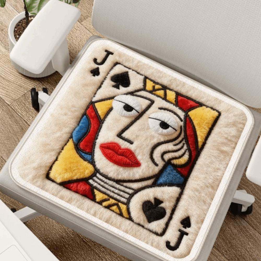 Cute 40*40cm Poker Cushion Soft Texture Fabric Seat Cushion Abstract Design Abstract Cushion Office