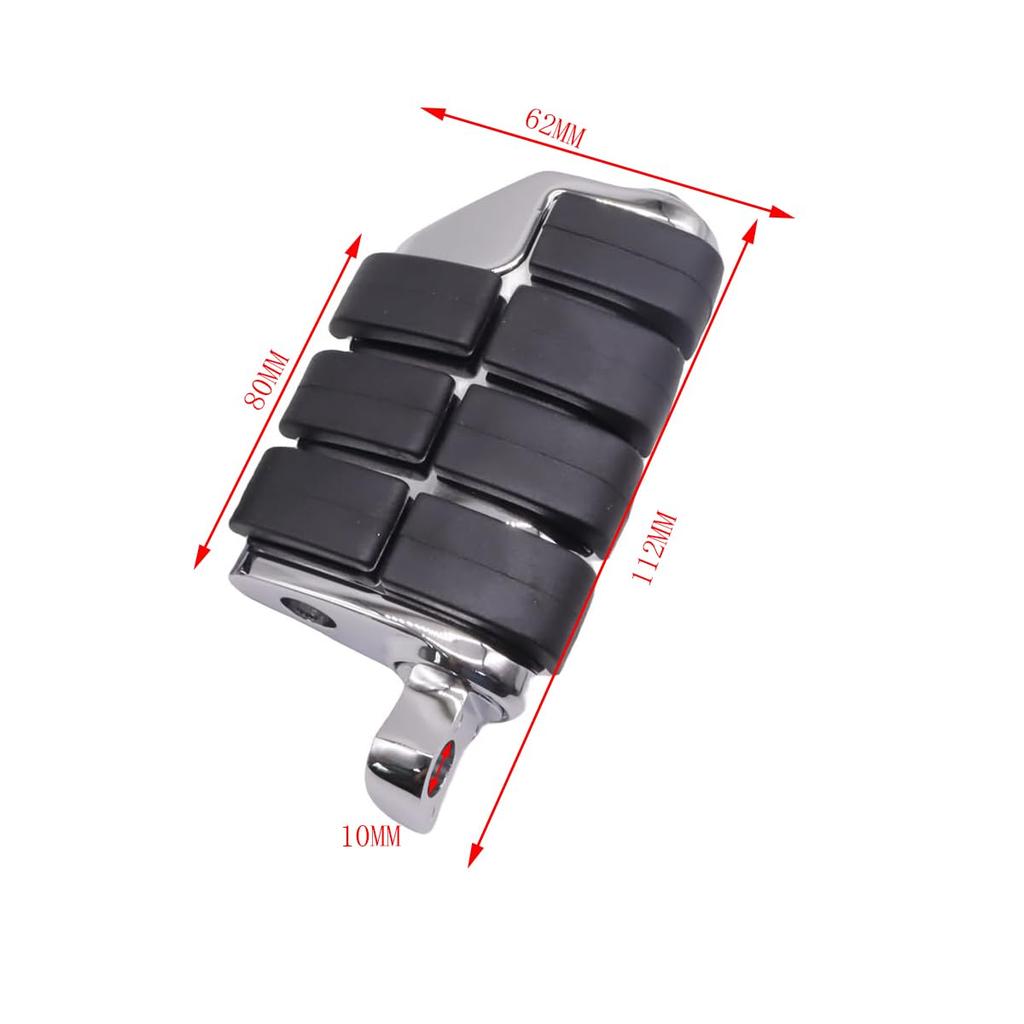 ZCJSZP 1 Pair Foot Peg Mount, Footrest, Foot Peg, Suitable for Softail Dyna, Sportster XL (Style 2 Silver)