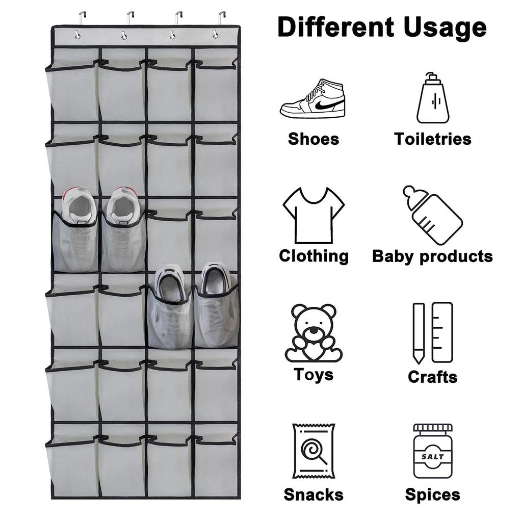 1x 24-секционный настенный органайзер для обуви, органайзер за дверью, нетканый органайзер для шляп и обуви, органайзер для ванной комнаты