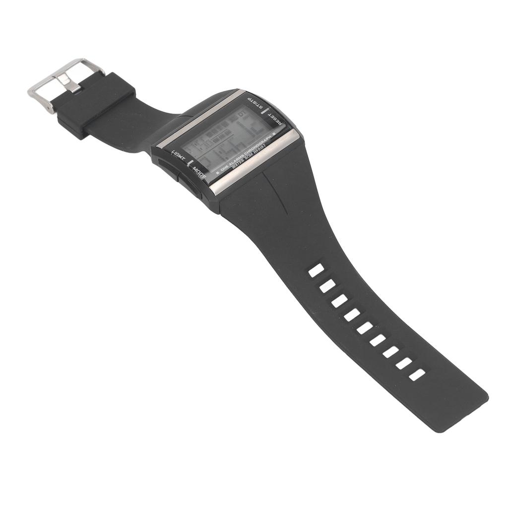 Спортивные часы с резиновым ремешком, 7 светодиодов, 50 м, водонепроницаемые, с дисплеем даты и недели, наручные часы для спорта на открытом воздухе для мальчика