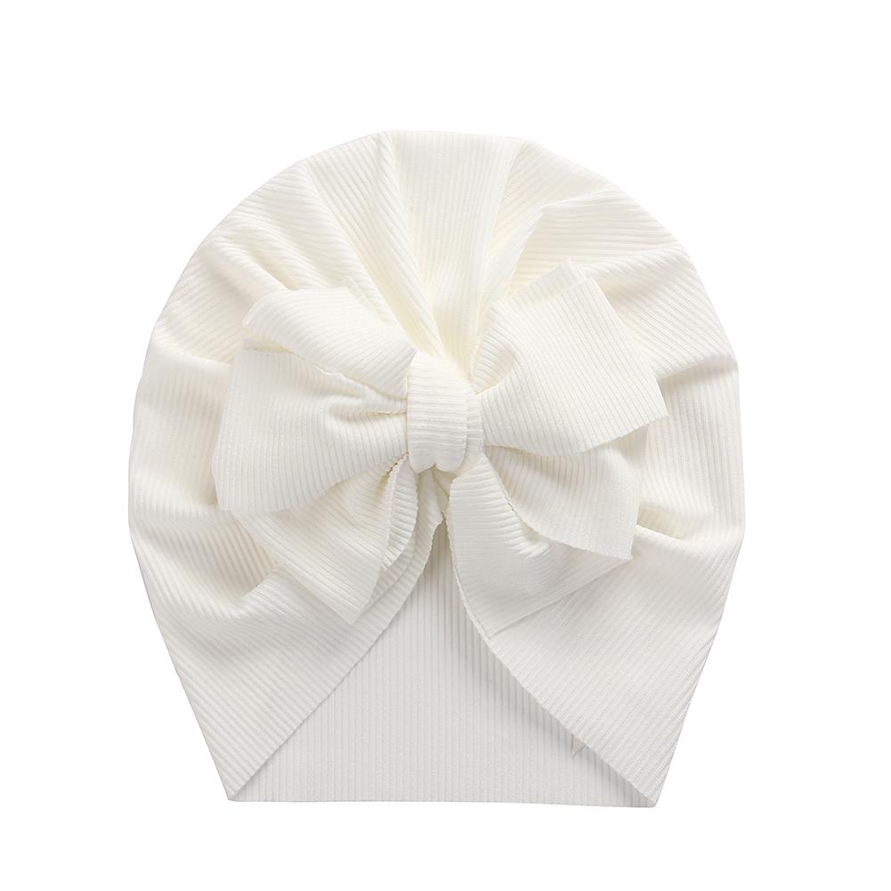 Solid Ribbed Bunny Knot Turban Hats for Baby Boys Girls Beanies Striped Thin Elastic Caps Bonnet Newborn Toddler 0-4T Headwraps