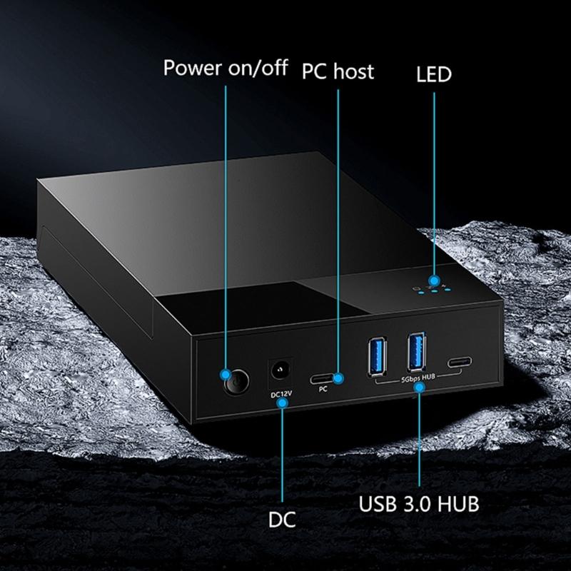 Док-станция для корпуса жесткого диска с 2 портами USB3.0 5 Гбит/с для быстрой передачи данных для 3,5" и 2,5" дисков, подключение USB 3.0 DC12V