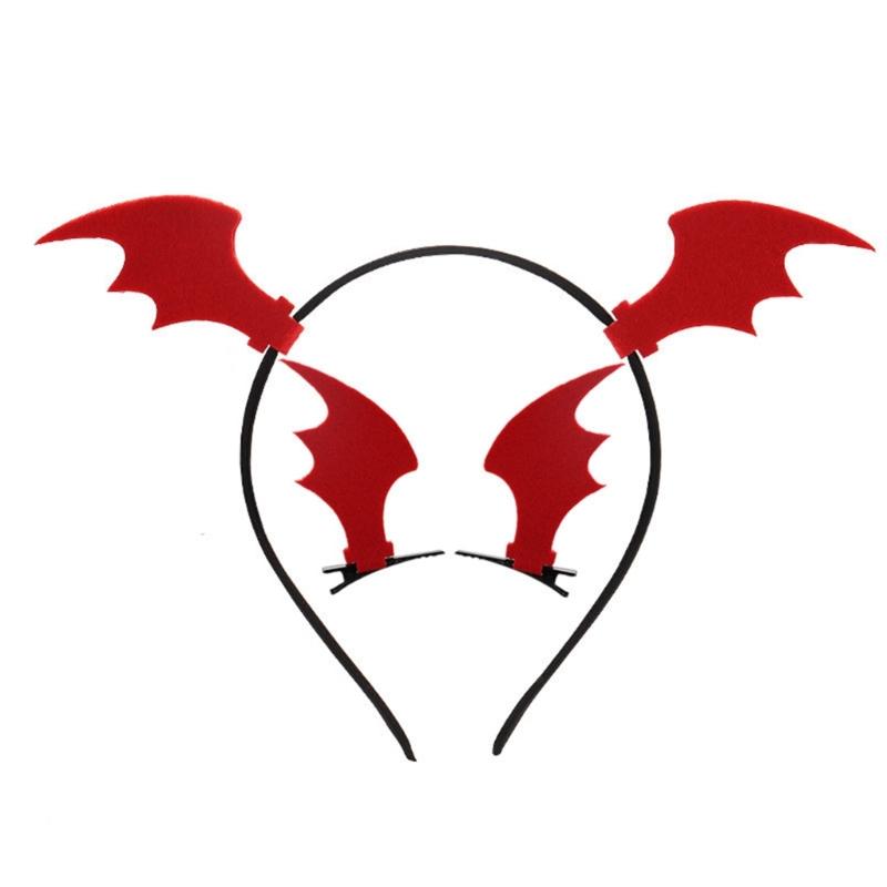 Хэллоуин Повязка на голову в форме крыльев летучей мыши Готика Детская Женская Заколка Готическая Заколка для волос для вечеринок в домах с привидениями для украшения головы