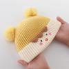 Baby hat autumn and winter cute hairball pullover hat infant thickened warm ear protector knitted wool hat