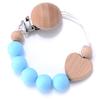 Детские клипсы для пустышки из бука Сердечко Дерево Силикон Цепочка для пустышки Детский клипс-подвеска для пустышки Держатель соски-пустышки Противопотерянный аксессуар