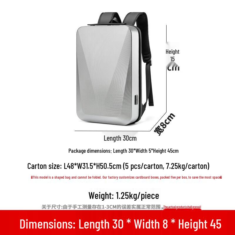 MingLu Men's ABS Hard Shell Business Travel Backpack