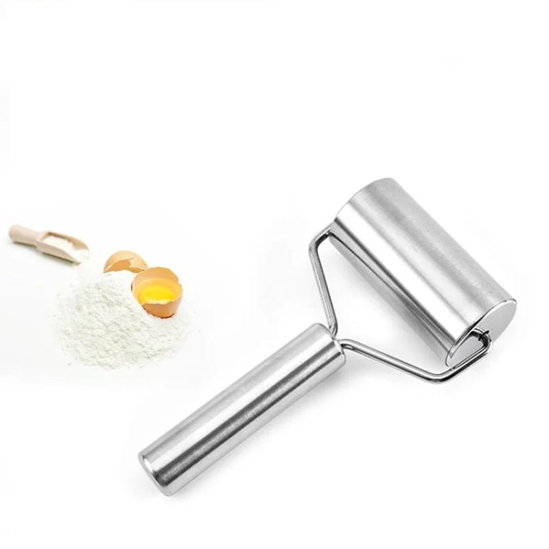 Скалка из нержавеющей стали для выпечки пиццы, помадки, пекарей, металлический кухонный инструмент для выпечки теста, пиццы, печенья, кулинарный инструмент