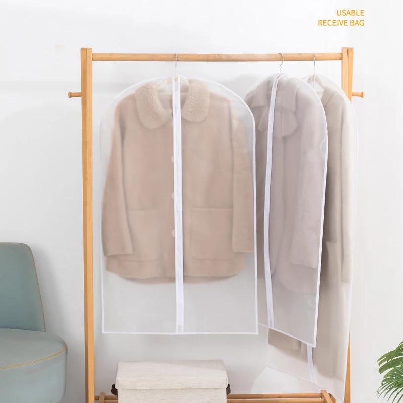 Clothes Dust Bag Transparent Washable Hanging Clothes Bag Wardrobe Jacket Suit Dust Cover Clothing Organizing Protective Cover