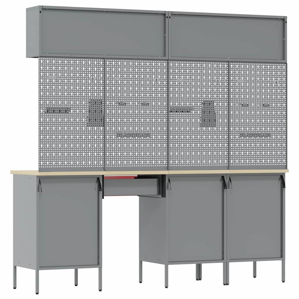 Workbench Cabinet Set with Drawers and Storage 10 pcs Red