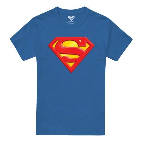 Superman Mens Embossed Logo T-Shirt