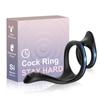 Double Ring Cock Ring Pure Silicone Delay Ring Male Pleasure Device Black Adult Sex Toy