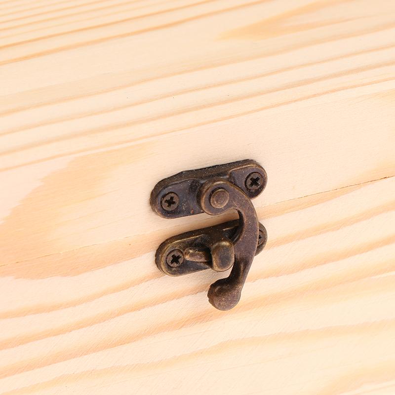 Прямоугольный деревянный ящик для хранения, органайзер, деревянный ящик для хранения, простой контейнер для хранения, пыленепроницаемый, с замком, шкатулка для ювелирных изделий