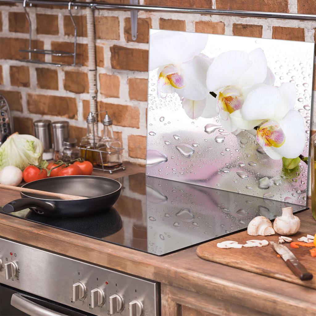 Szklana płyta ochronna na kuchenkę 60x52 Orchidea