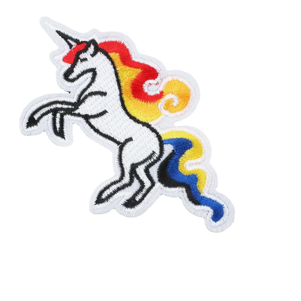 Unicorn Embroidery Cloth Sticker Cartoon Pony Patch Sticker One-Horned Horse Computer Embroidery Sticker Clothes Chapter Label