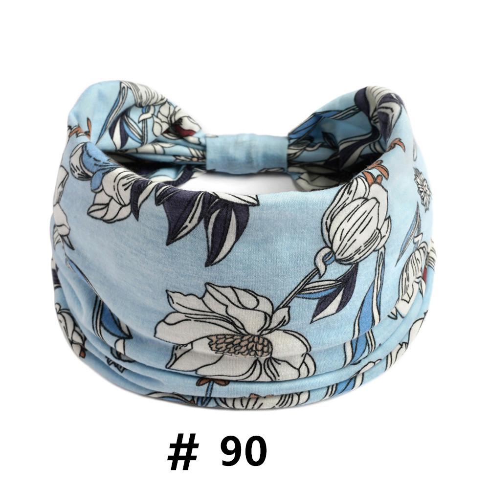 Бохо повязки на голову для женщин Хлопковые широкие повязки на голову Эластичная повязка для волос Нескользящая для тренировок Йоги Бега Тюрбан Головной убор Аксессуары для волос