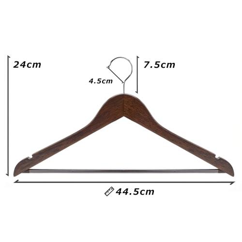 Amber Home Wooden Hangers with Pants Bars, Rotating Hooks, Non-Slip Indents, Space-Saving Design for Clothes, Suits, Jackets, Shirts, Trousers, Pants,