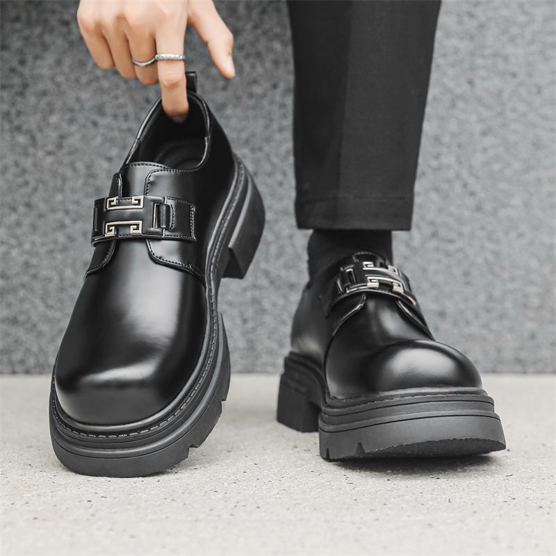 Модные мужские туфли Дерби из кожи на толстой подошве, модный дизайнерский стиль, мужская обувь для отдыха, бизнеса, свадьбы, вечеринки на открытом воздухе, высокие туфли