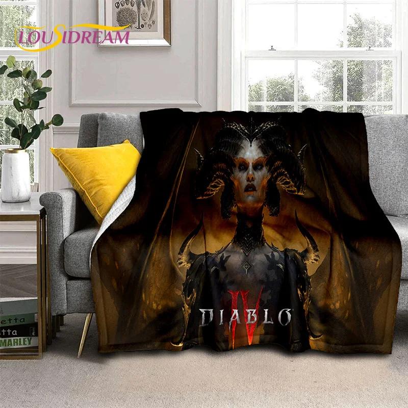 Мягкое фланелевое одеяло Diablo 3D Retro Gamer для кроватей, диванов, пикников, плед для отдыха на свежем воздухе, подарок