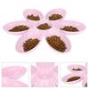 Cat Bowls FoodGrade Flower Petals Shaped 6 Grids Pet Feeding Bowl for Food and Water