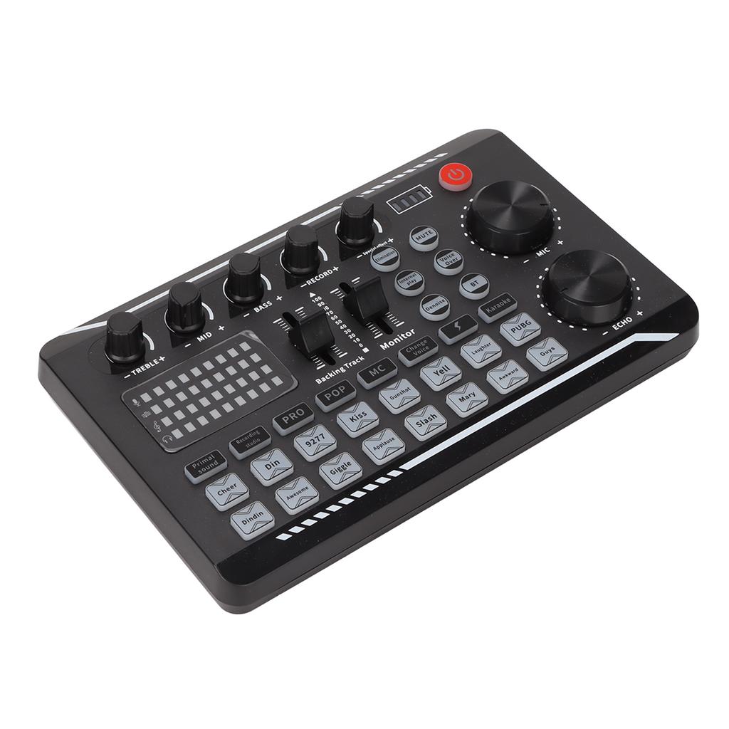 F998 Live Sound Card 16 Bits 44.1KHz Dual Channel Multifunctional Sound Mixer for Computers Mobile Phones
