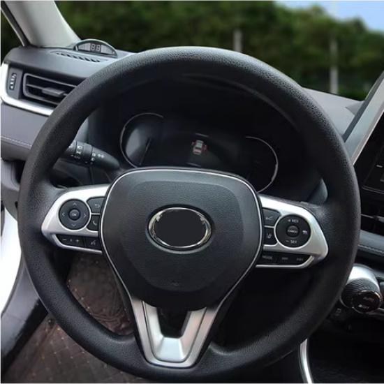 Matte Steering Wheel Decor Frame Trim 3PCS For Toyota RAV4 -2024