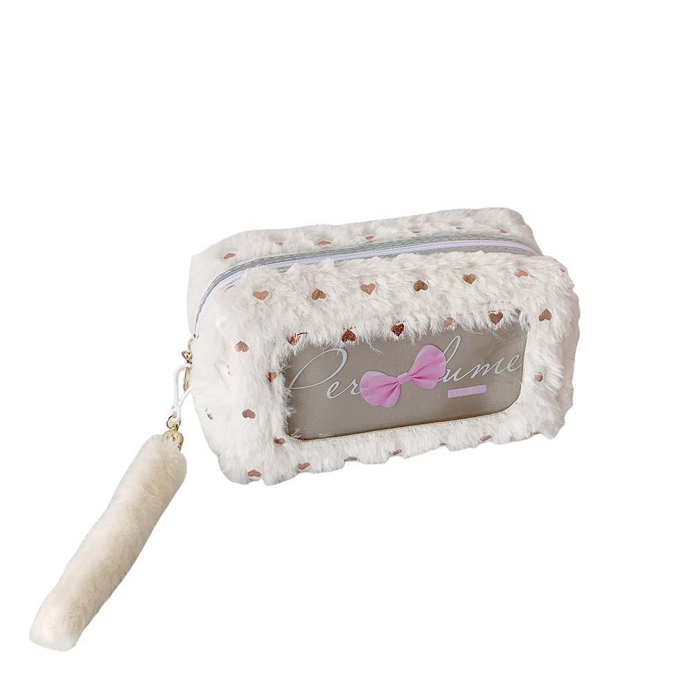 Plush PVC Y2K Bow Stationery Bag Desktop Storage Bow Pencil Pouch Korean Style Pencil Case  Student