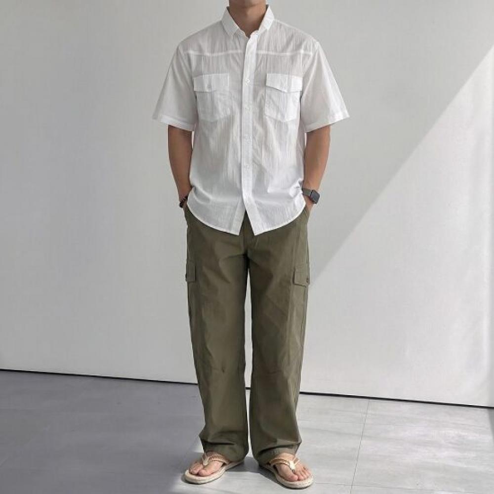 Onl Men Short Sleeve Western Nylon Shirt