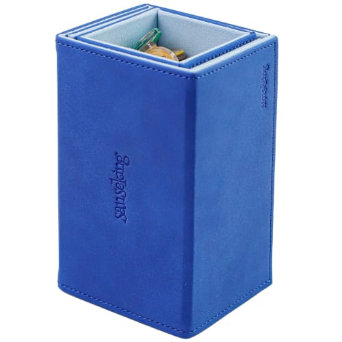 Magnetic TCG Card Deck Box, Moon Rabbit Changgae Printed Card Storage Case, Protective Case for Over 200 Standard Cards (Blue)