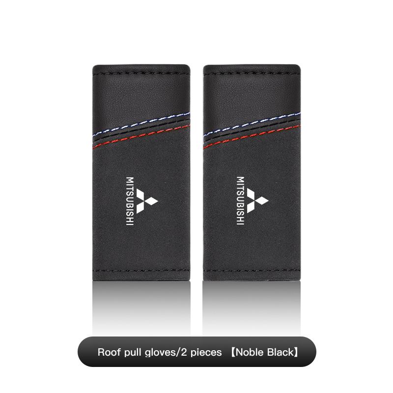 gjbf4 2Pcs Suede Handgrip Protect Casing Car Interior Accessories For Mitsubishi Pajero Colt I200 Space Delica Triton Ralliart Ex Star