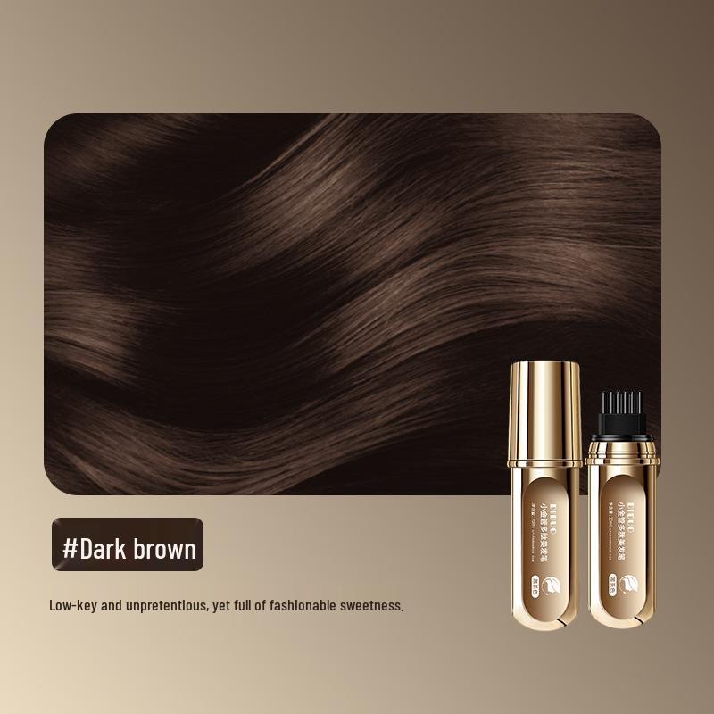 Двойная маленькая золотая туба-перо для окрашивания волос пептидами - 10 сменных стержней для подкрашивания седины, мягкое и не повреждающее