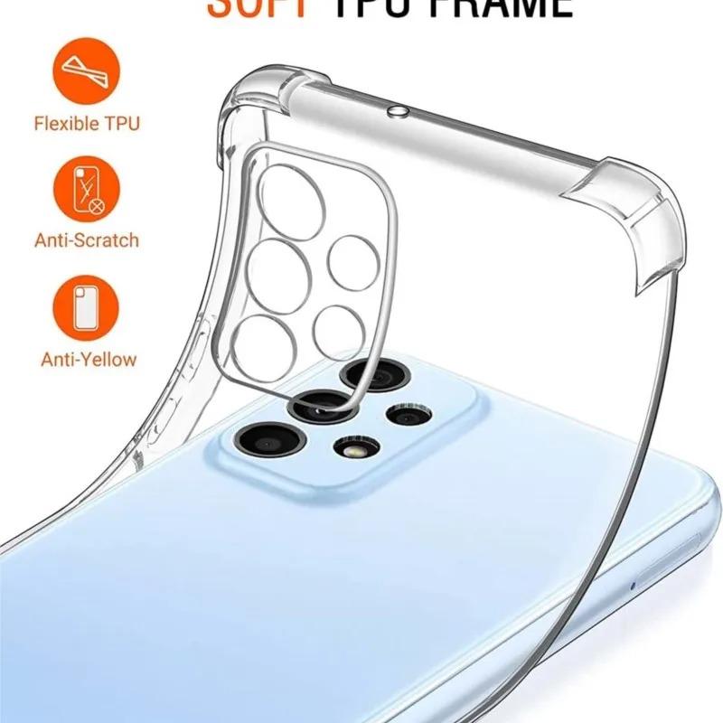 Оригинальный прозрачный силиконовый чехол для Galaxy Samsung S24 S23 S22 S21 Ultra FE Plus Ультратонкий Хрустальный Мягкий ТПУ Чехол A14 A34 A54 5G