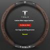 For Tesla Model 3 Model Y Model S Model X Roadster Carbon fiber Suede Leather Anti-slip Car Steering Wheel Cover Accessories