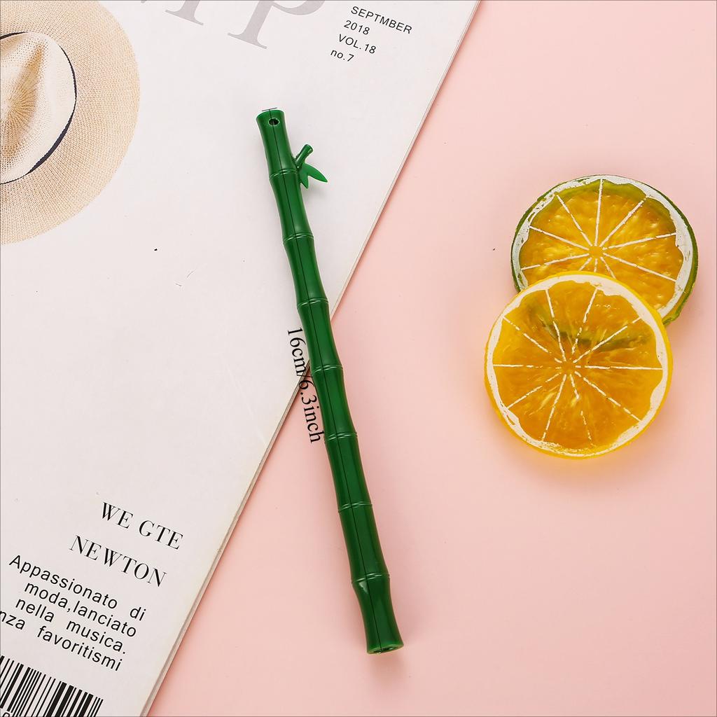 1 шт. Мультяшная бамбуковая канцелярская ручка Бамбуковая офисная школьная принадлежность Гелевая ручка Подарок Забавная милая растение Сезон возвращения в школу Подарки на возвращение в школу 0,5 мм