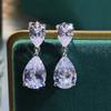 S925 100%  Sterling Silver Water Drop High Carbon Diamond Drop Earrings For Women Sparkling Wedding Party Fine Jewelry Gift