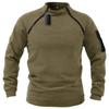 Мужская толстовка с воротником-стойкой, свитер, пуловер, теплая тактическая рубашка-борцовка для активного отдыха