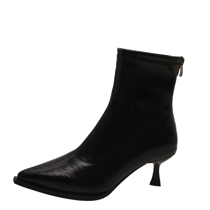 Ботильоны на высоком каблуке женские с острым носком сексуальные кожаные туфли женские зимние туфли Tiend 2024 года туфли-лодочки на шпильке зимние челси Botas De Mujer