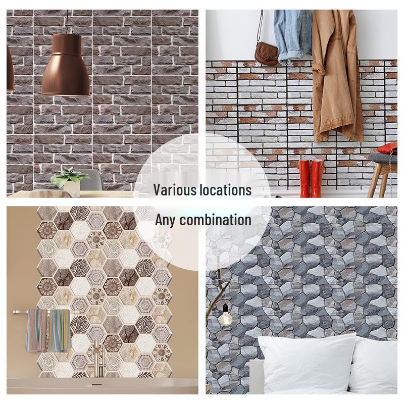 Самоклеящиеся 3D наклейки на стену из ПВХ в европейском стиле: Водонепроницаемый ремонтный декор