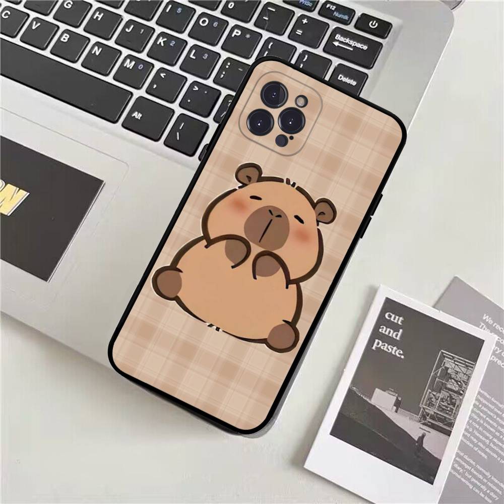 Мультяшный чехол для телефона с капибарой для iPhone 17 16 15 14 11 12 13 Mini Pro XS Max Plus Funda Shell
