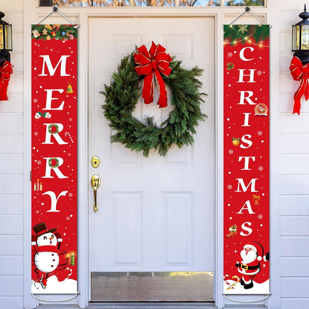 Christmas Snowman Door Curtain Banner Merry Christmas Decorations For Home 2025 Navidad Kerst Natal Noel Xmas Decor New Year