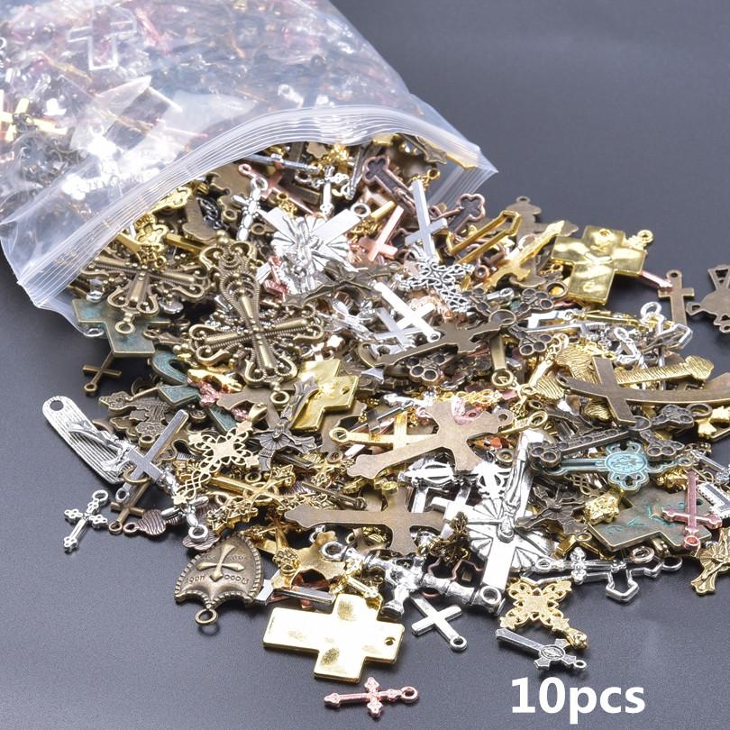 102030Pcslot Metal Silver Color Cross Charms For Jewelry Making Supplies Christ Accessories Handmade Womenmen Pendant Charm